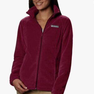 Columbia Benton Springs Full-Zip Fleece Jacket Burgundy Size Small